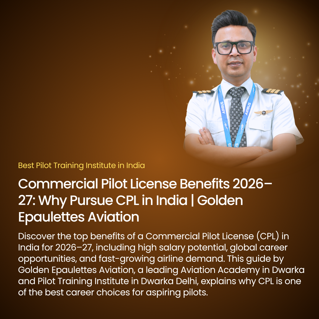 Commercial Pilot License Benefits 2026–27: Why Pursue CPL in India | Golden Epaulettes Aviation